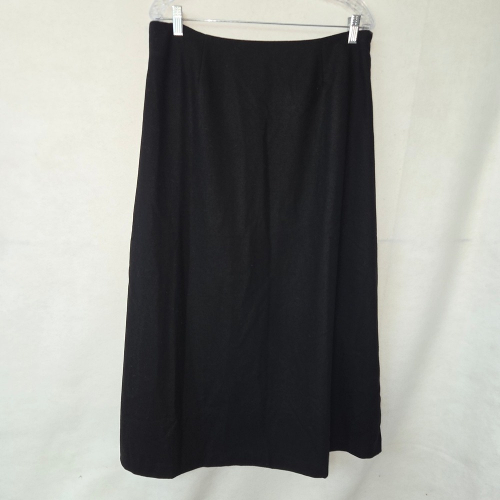 Chadwicks‎ Maxi Skirt Womens 14 Black Wool Blend Lined Side Zip Professional